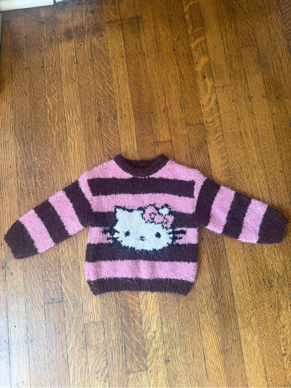 Zara Hello Kitty Pink Striped Kids Sweater - 2T